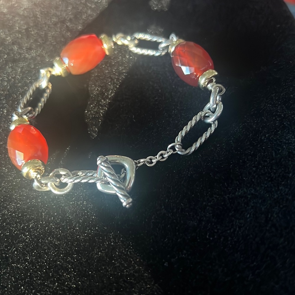 Vintage Women’s David Yurman 18k & SS. CARNELIAN BRACELET ALL OFFERS CONSIDERED